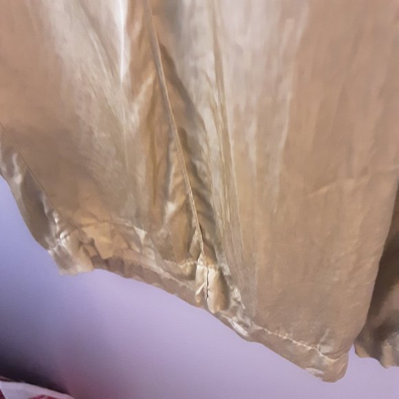 Made in Italy Giulia Dal Piano Gold Coloured Silky Flowy Wide Leg Pants Size L - Picture 12 of 16